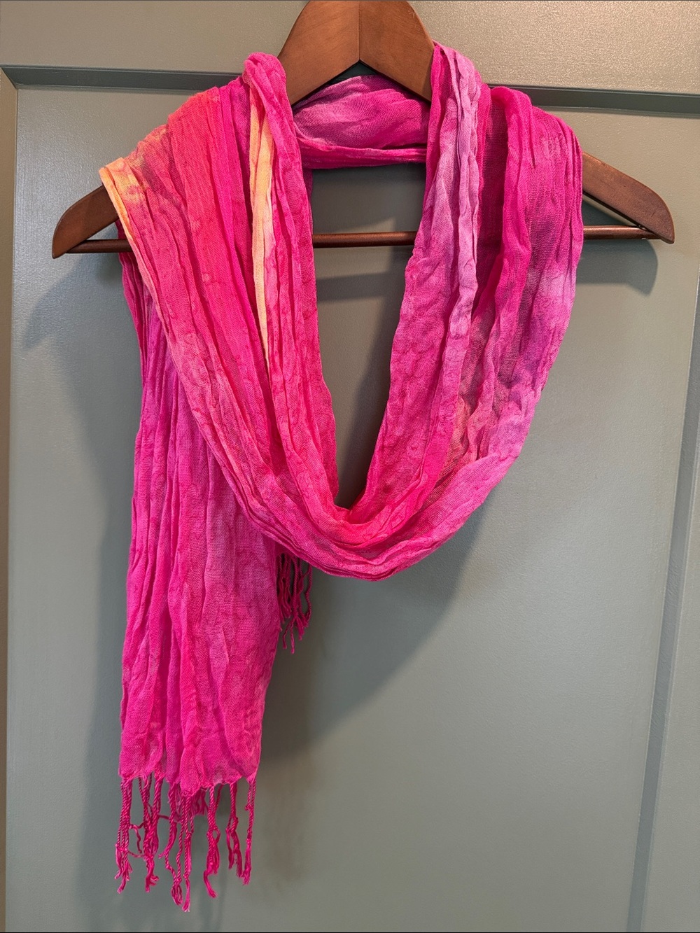 Pink & Yellow Tie-Dye Lightweight Scarf